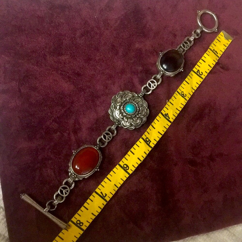 Silver, Turquoise & Cabochon Stone Bracelet
Fashion Jewelry - Picture 3 of 6